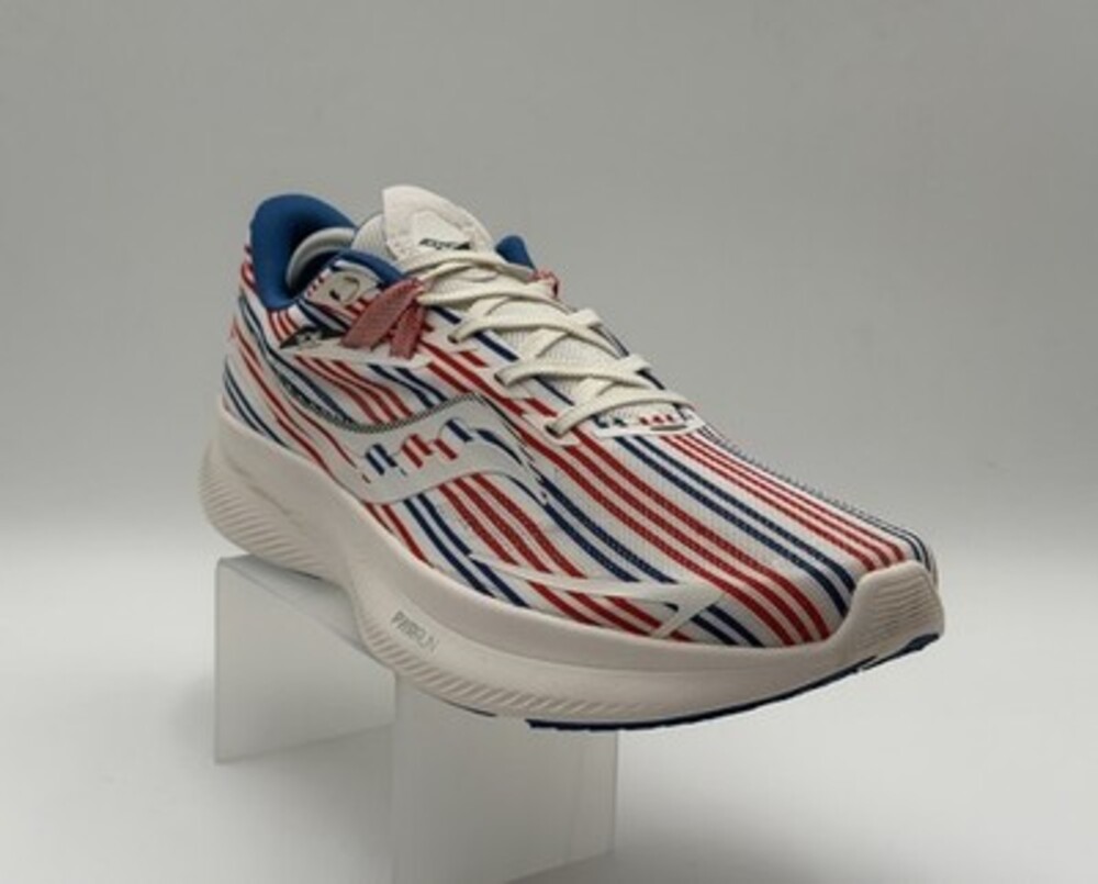 Saucony Guide 15 Men’s Size 10 Running Shoes Red White Blue Striped Sneakers